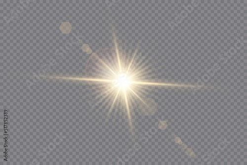 Vector transparent sunlight special lens flare light effect