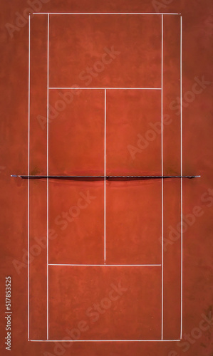 Tennis Clay Court as background. View from the bird's flight. © es0lex