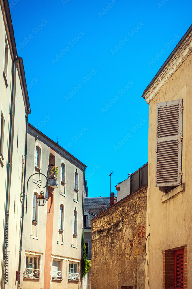 Antique building view in Old Town Orleans, France