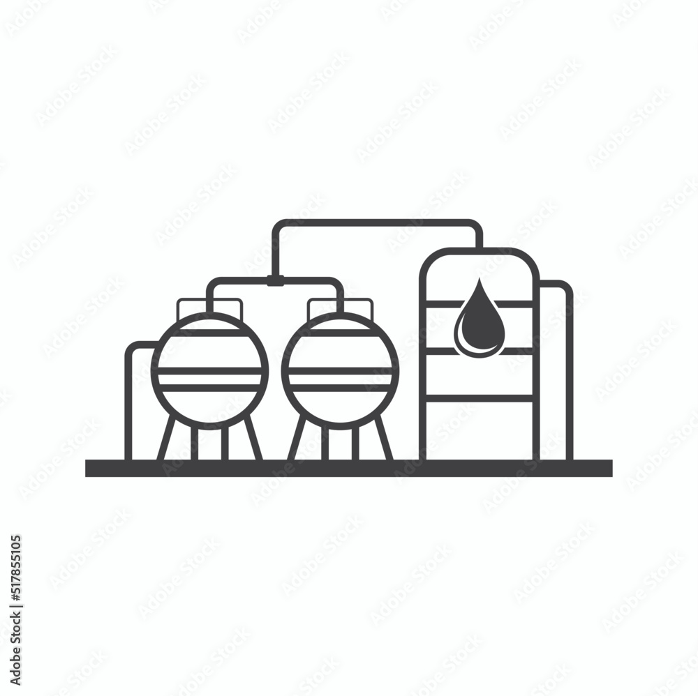 illustration of oil refinery, vector art. illustration of oil refinery, vector art.