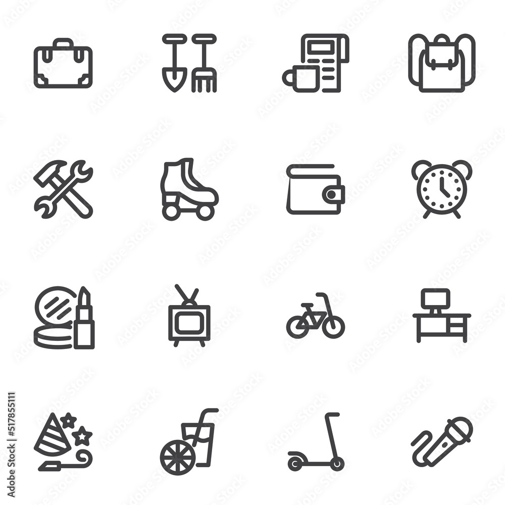 Lifestyle line icons set Lifestyle line icons set