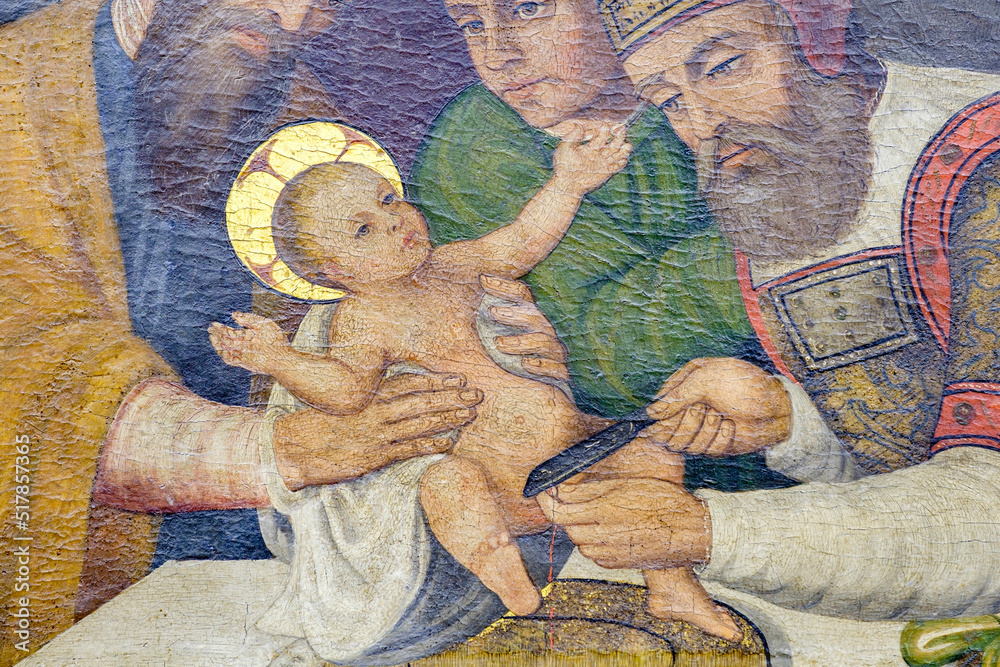 La Circuncisió, La circuncision de Jesucristo, siglo XVI, atribuida al Mestre de Calvià, iglesia parroquial, Ruberts, Sencelles, Mallorca, balearic islands, Spain