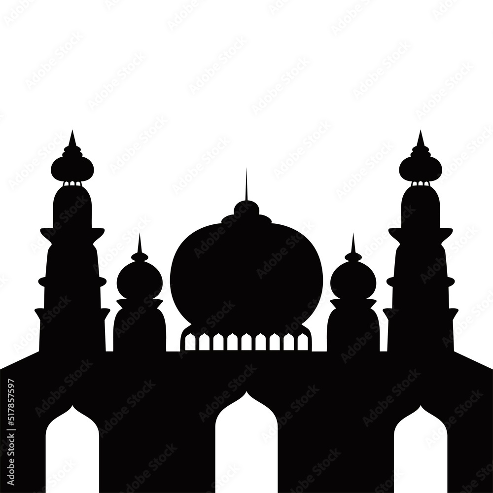 mosque silhouette. Islamic building background. 
