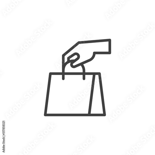 Shopping delivery line icon