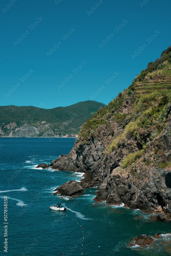 turquoise sea shore in Vernazza, Italy turquoise sea shore in Vernazza, Italy