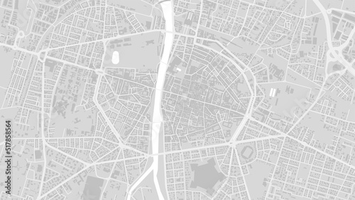 White and light grey Parma City area vector background map, streets and water cartography illustration. photo