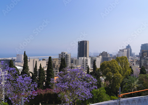 Grain silos seen from Sursock palace after a massive explosion, Beirut Governorate, Beirut, Lebanon photo