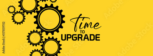 time to upgrade sign on white ackground	
