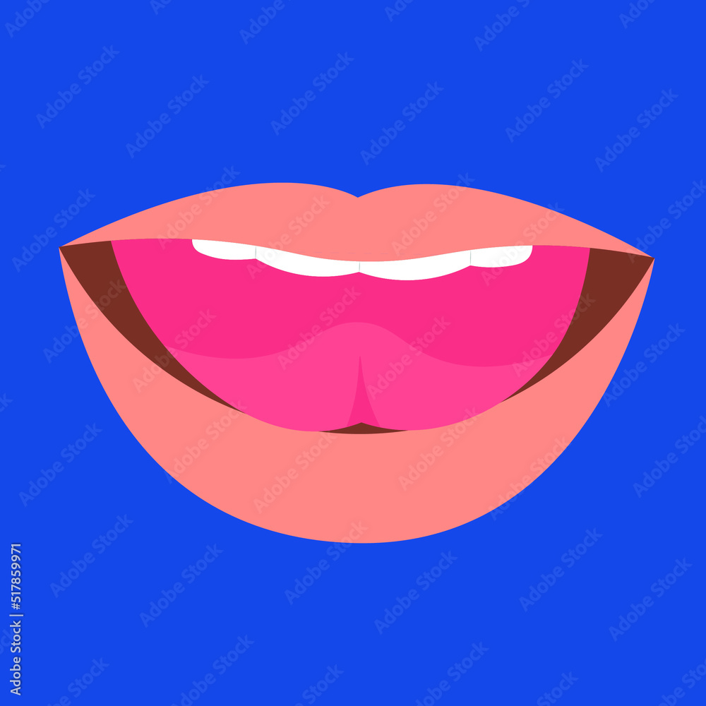 Smiling mouth, front view, illustration Smiling mouth, front view, illustration