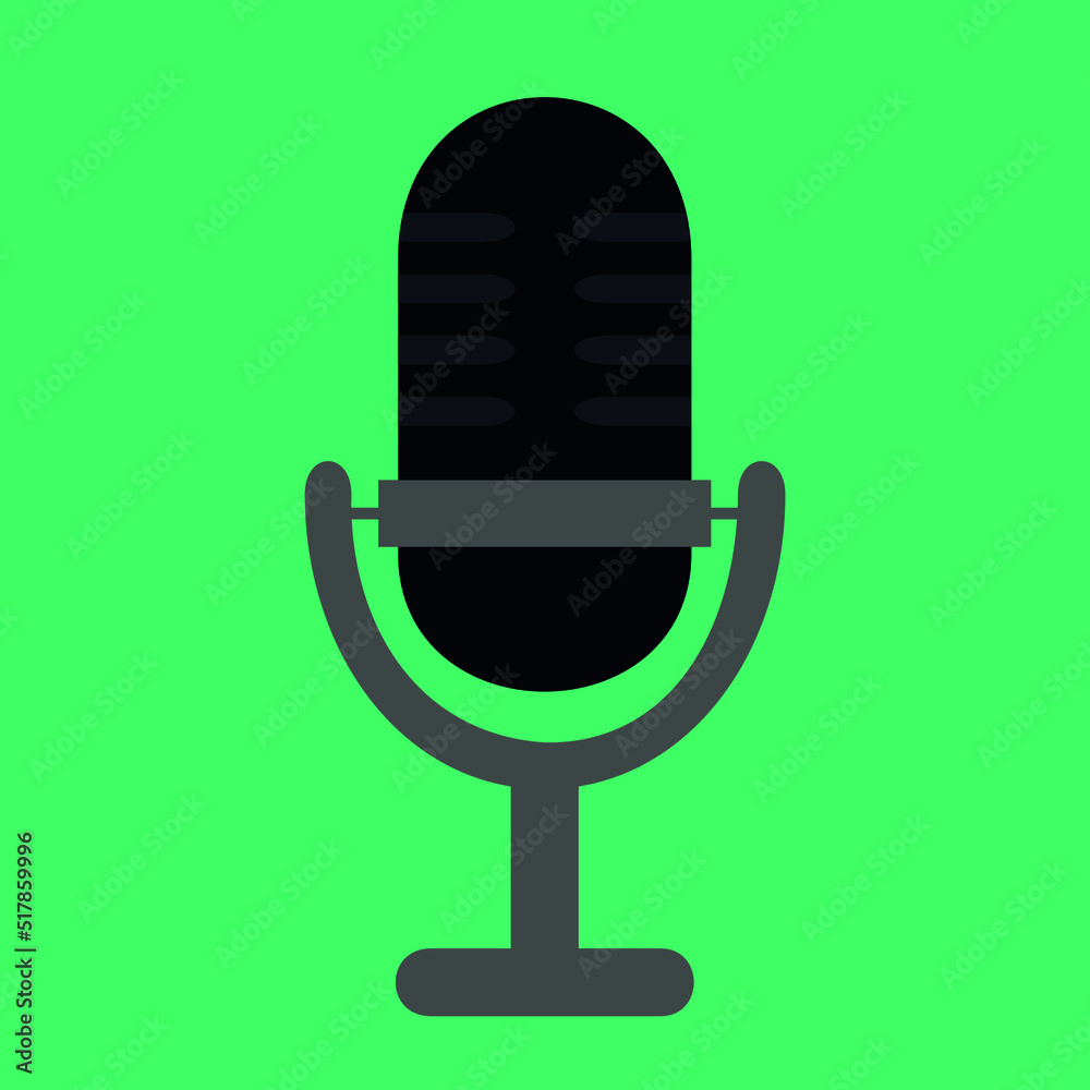 Microphone on stand, illustration, vector Microphone on stand, illustration, vector