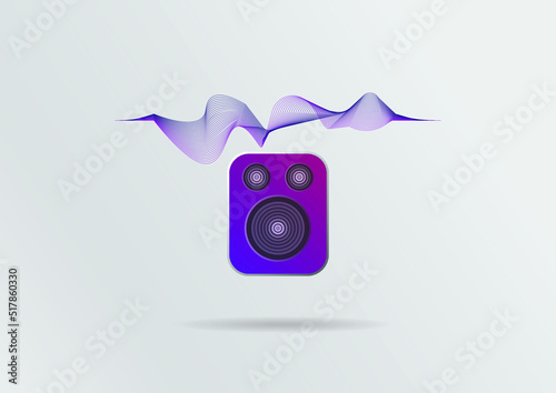 white background with icon speakers