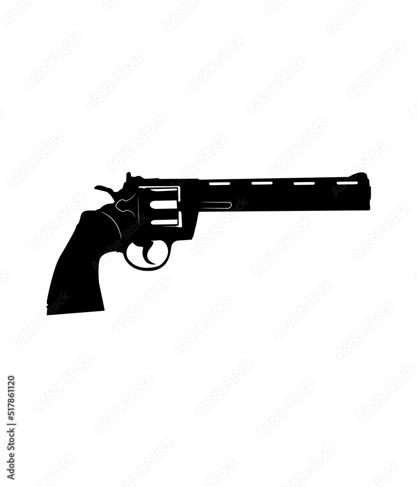 Gun silhouette on a white backing. Gun silhouette on a white backing.