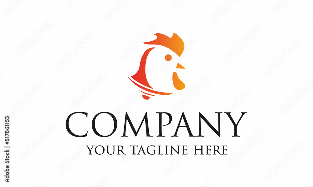 Red Simple Chicken Head Logo Design Red Simple Chicken Head Logo Design