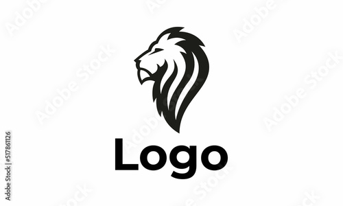 Lion Head Monochrome Logo Design