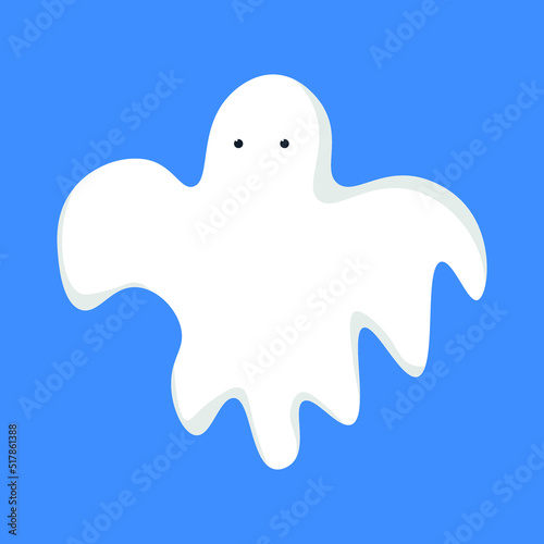 big ghost on a blue background