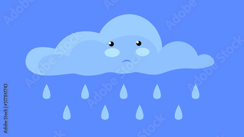 Rain cloud with a sad face