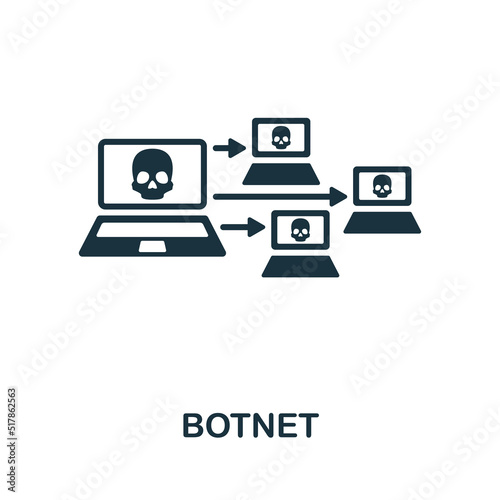 Botnet icon. Monochrome simple Cybercrime icon for templates, web design and infographics photo