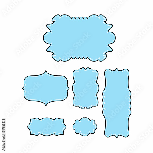 Set of vintage frames, borders vector.