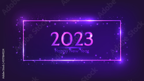 2023 Happy New Year neon background