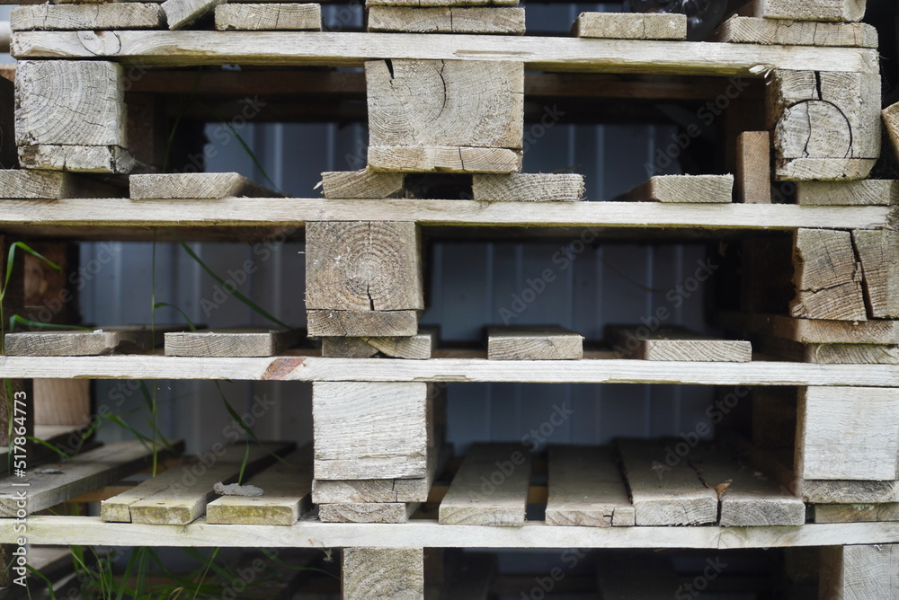 Wooden transport Euro pallets in stacks, close up. Wooden transport Euro pallets in stacks, close up.