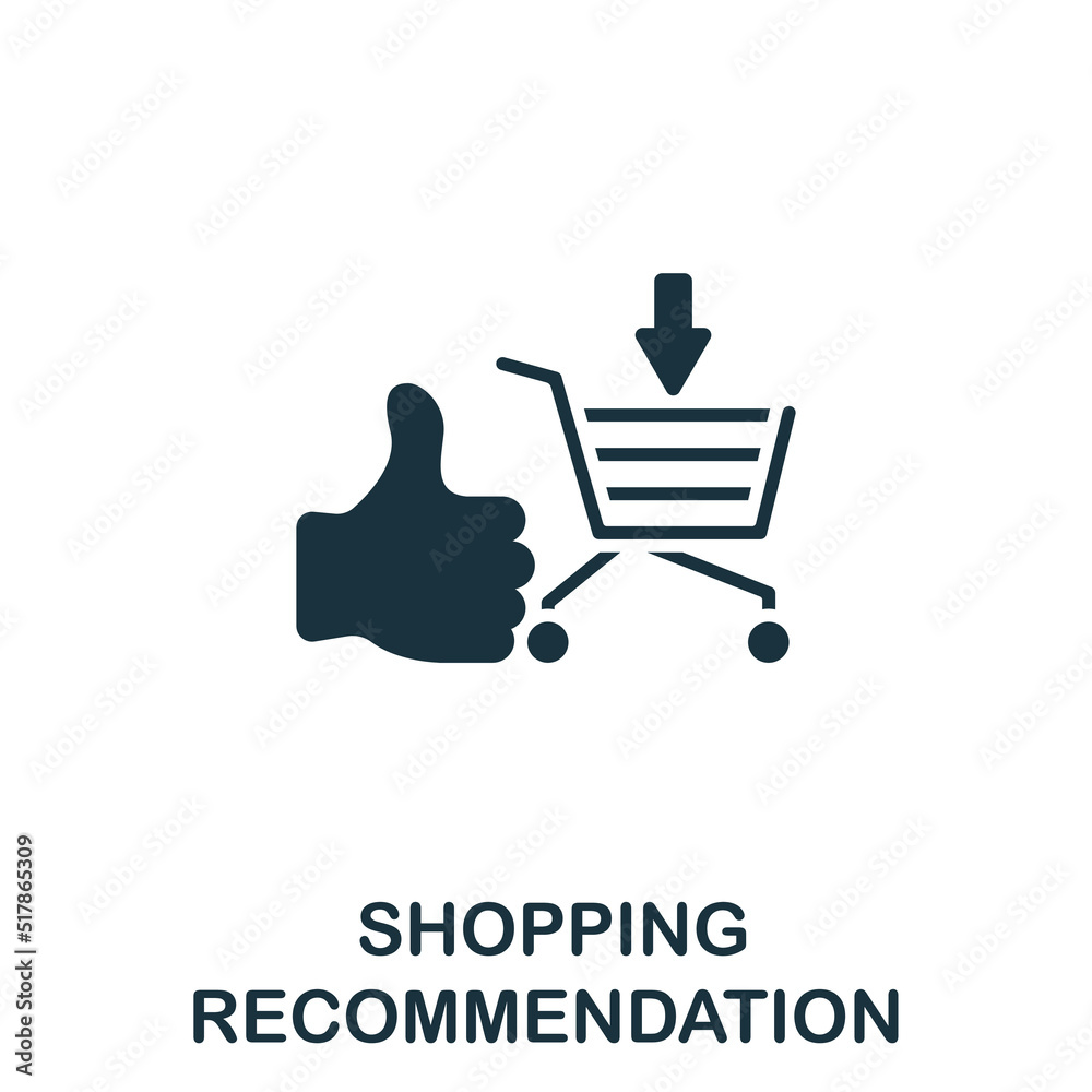 Shopping Recomendation icon. Monochrome simple line Data Science icon for templates, web design and infographics Shopping Recomendation icon. Monochrome simple line Data Science icon for templates, web design and infographics