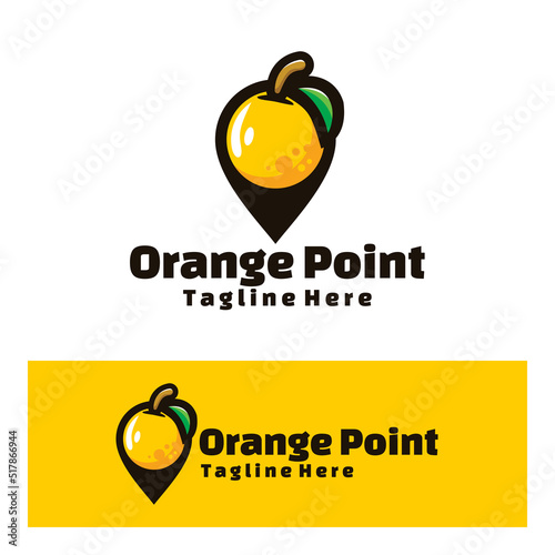 Cute Orange point logo art illustration