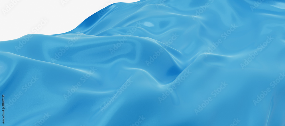 Flowing blue wave cloth, 3d rendering. Flowing blue wave cloth, 3d rendering.