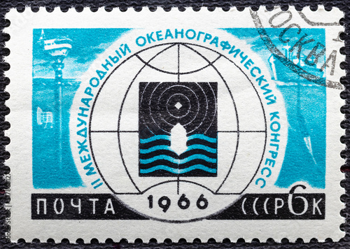 USSR - CIRCA 1966: Postage stamps printed in the USSR, dedicated to the III International Oceanographic Congress, circa 1966