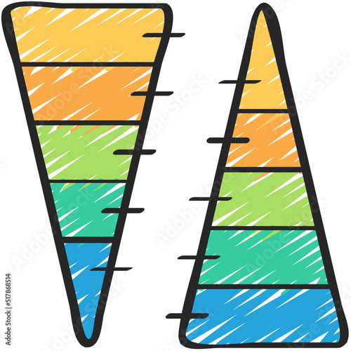 Double Pyramid Charts Icon