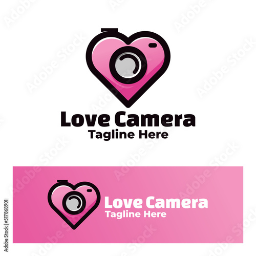 logo love camera art illustration