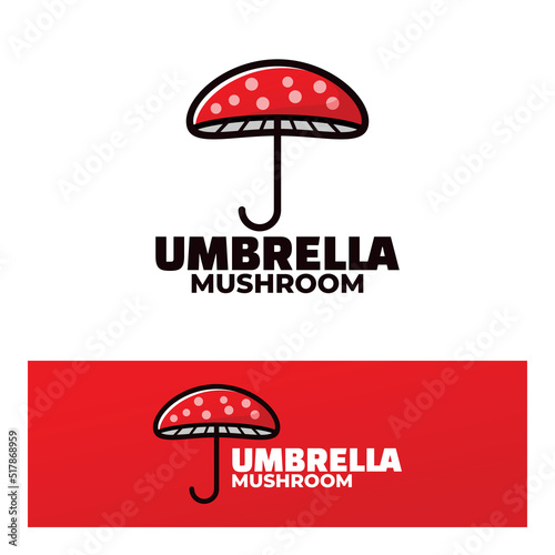 logo umbrella mushroom art illustration