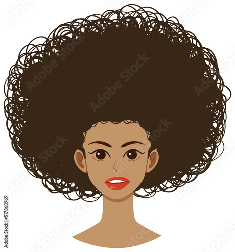 Front of afro woman isolated