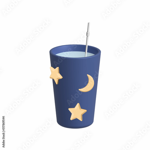 cup of water with plastic drink straws