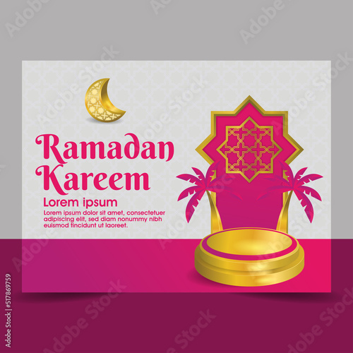 Islamic ramadan podium elegant illustration
