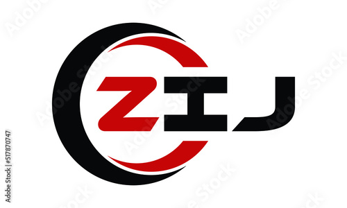 ZIJ swoosh three letter logo design vector template | monogram logo | abstract logo | wordmark logo | letter mark logo | business logo | brand logo | flat logo | minimalist logo | text | word | symbol photo