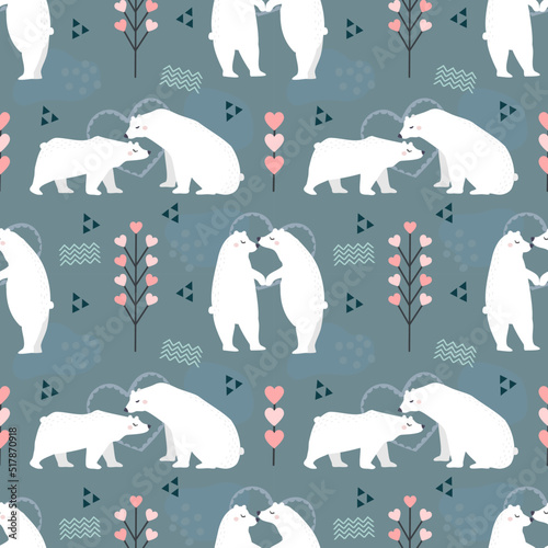 Seamless pattern polar bear lover.