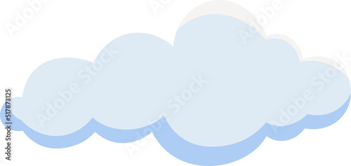 Cloud illustration. Design elements for web interface , weather forecast or cloud storage applications. White clouds set isolated on blue background. Vector illustration. Clouds silhouettes.