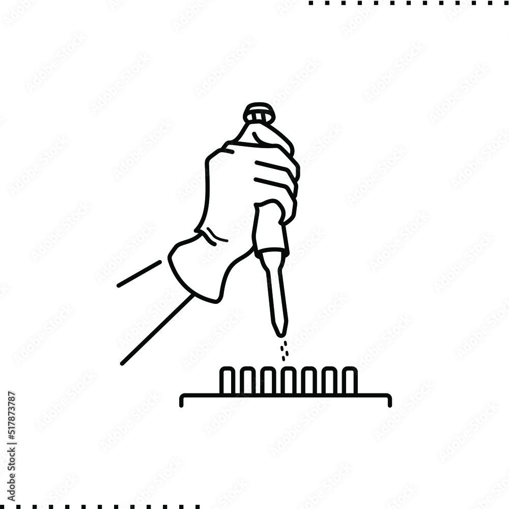 Fototapeta premium genome engineering with hand holds adjustable pipette and drips in tube