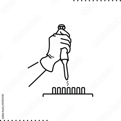 genome engineering with hand holds adjustable pipette and drips in tube