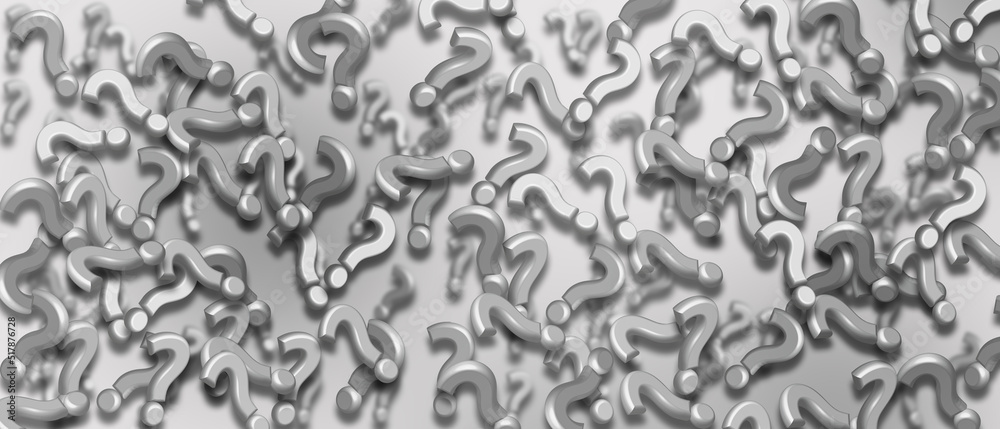 grey Flying Paper Question on grey background grey Flying Paper Question on grey background