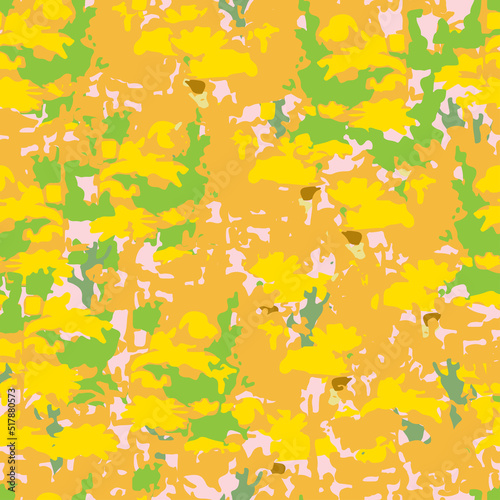 seamless plants pattern background with abstract colourful flowerfield   greeting card or fabric