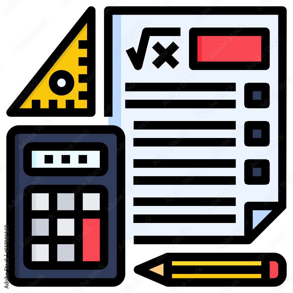 Mathematics filled line color icon. Can be used for digital product, presentation, print design and more. Mathematics filled line color icon. Can be used for digital product, presentation, print design and more.