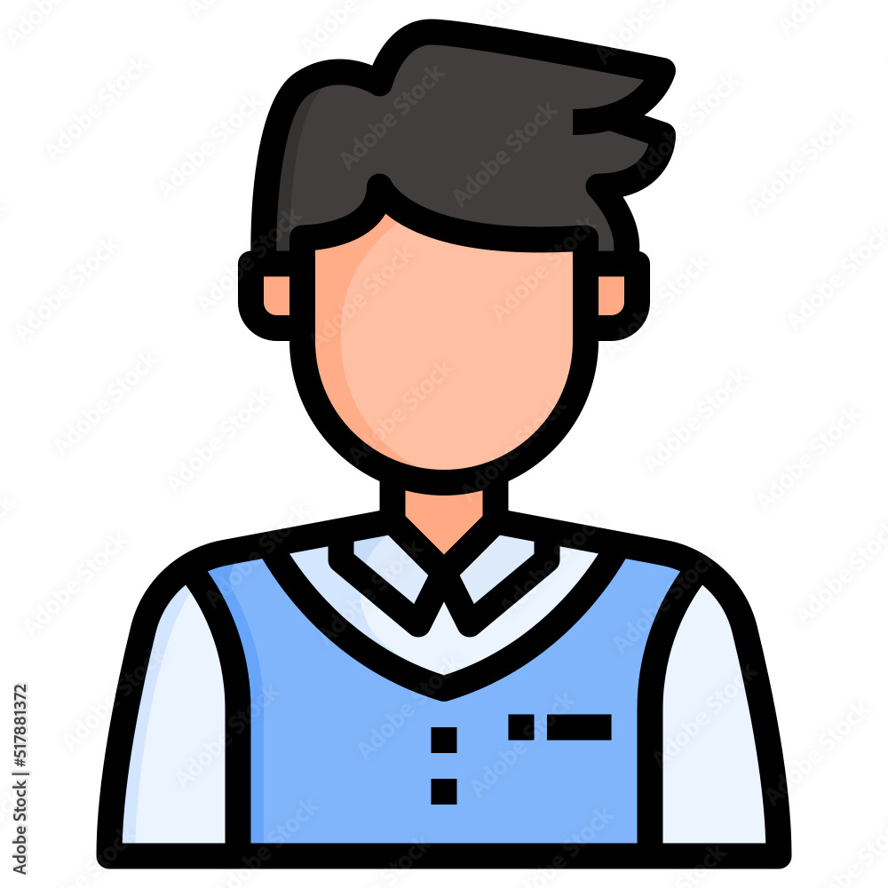Student Boy filled line color icon. Can be used for digital product, presentation, print design and more.