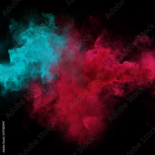 Blue and Red mystery smoke texture on a black background