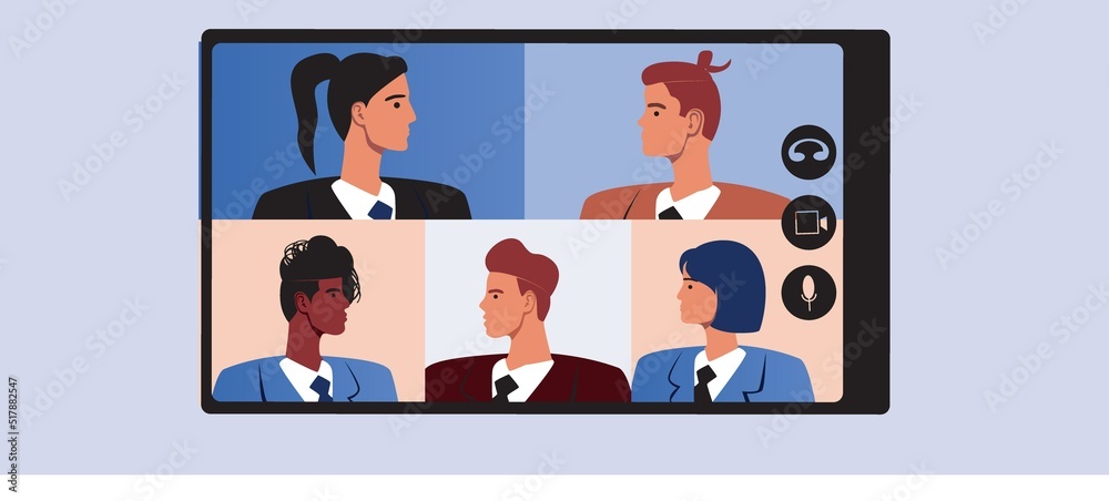 Business networking scenarios online via phone, flat vector stock illustration as concept of Conferences and networking using digital technologies Business networking scenarios online via phone, flat vector stock illustration as concept of Conferences and networking using digital technologies