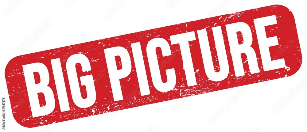 BIG PICTURE text on red grungy stamp sign. BIG PICTURE text on red grungy stamp sign.