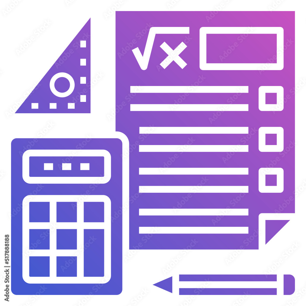 Mathematics flat gradient icon. Can be used for digital product, presentation, print design and more. Mathematics flat gradient icon. Can be used for digital product, presentation, print design and more.