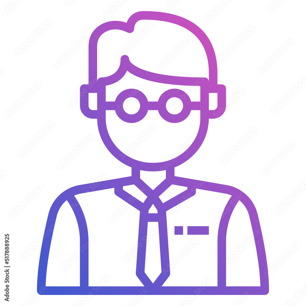 Teacher line gradient icon. Can be used for digital product, presentation, print design and more.