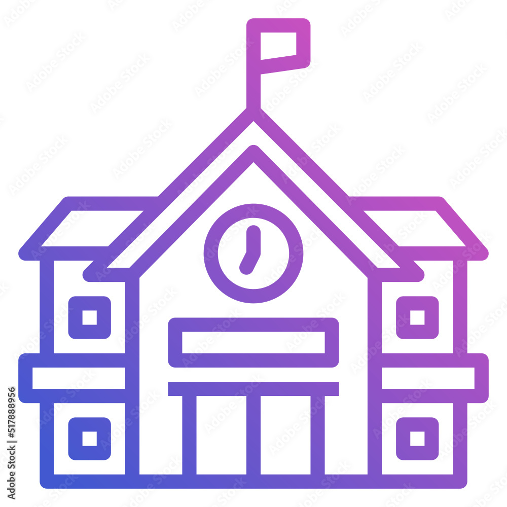 Highschool line gradient icon. Can be used for digital product, presentation, print design and more. Highschool line gradient icon. Can be used for digital product, presentation, print design and more.