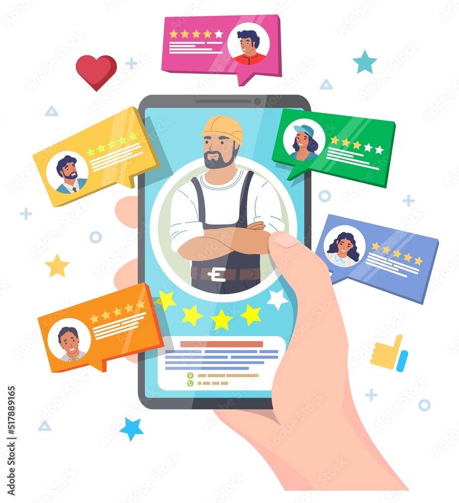 Fototapeta premium Different service rank with client feedback vector